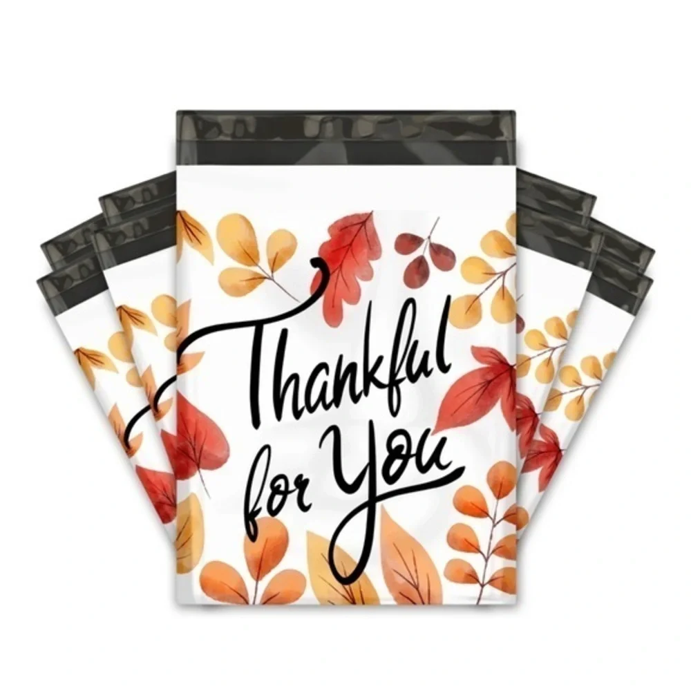 20 (10” x 13”) Thankful for You Poly Mailers Poly Bags NEW - Picture 1 of 4